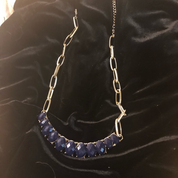 Jewelry Vintage Statement Necklace With Dark Blue Stones Poshmark